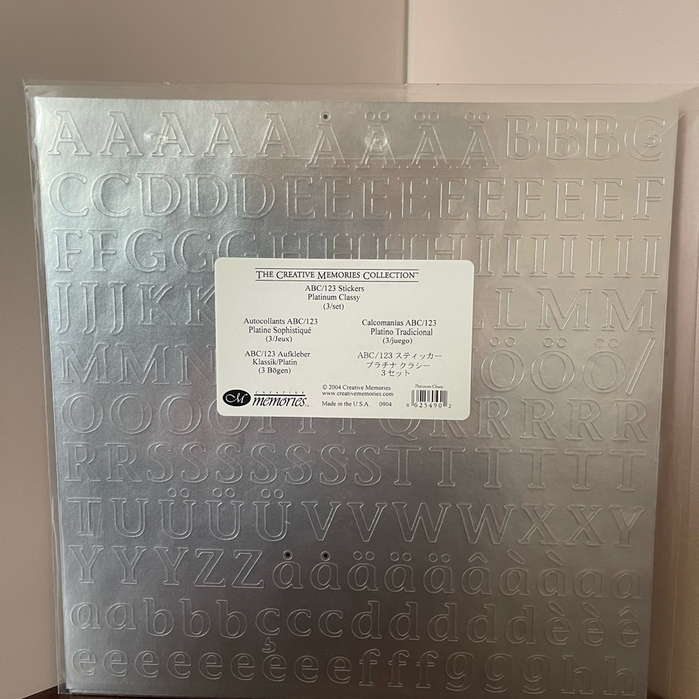 Creative Memories ABC/123 Stickers, Platinum